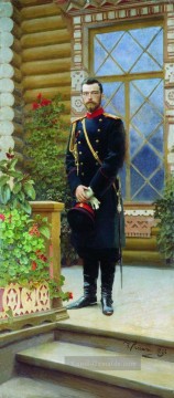 Porträt von Kaiser Nicholas II auf der Veranda 1896 Ilya Repin Ölgemälde